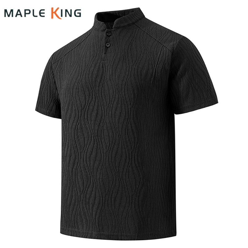 Golf Tees - Camicia Henley da Uomo con Texture