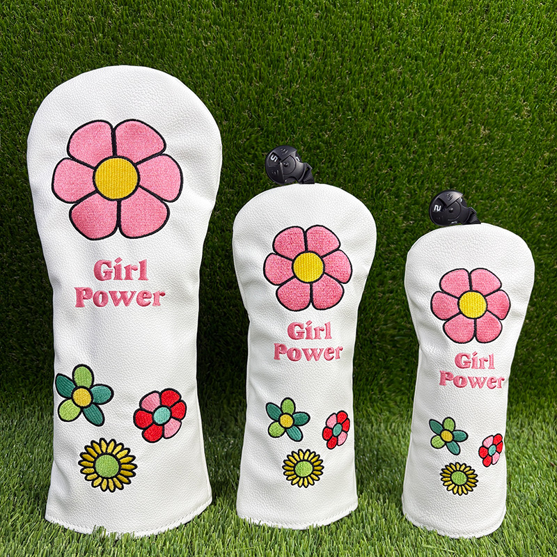 Golf Driver - Copri-asta da golf con motivo floreale,